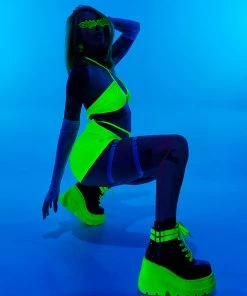 AE Neon Lime Kandi 2pc Skirt Set New