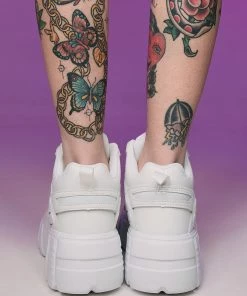 Berness Shoes White Elevated Platform Sneakers Womens
