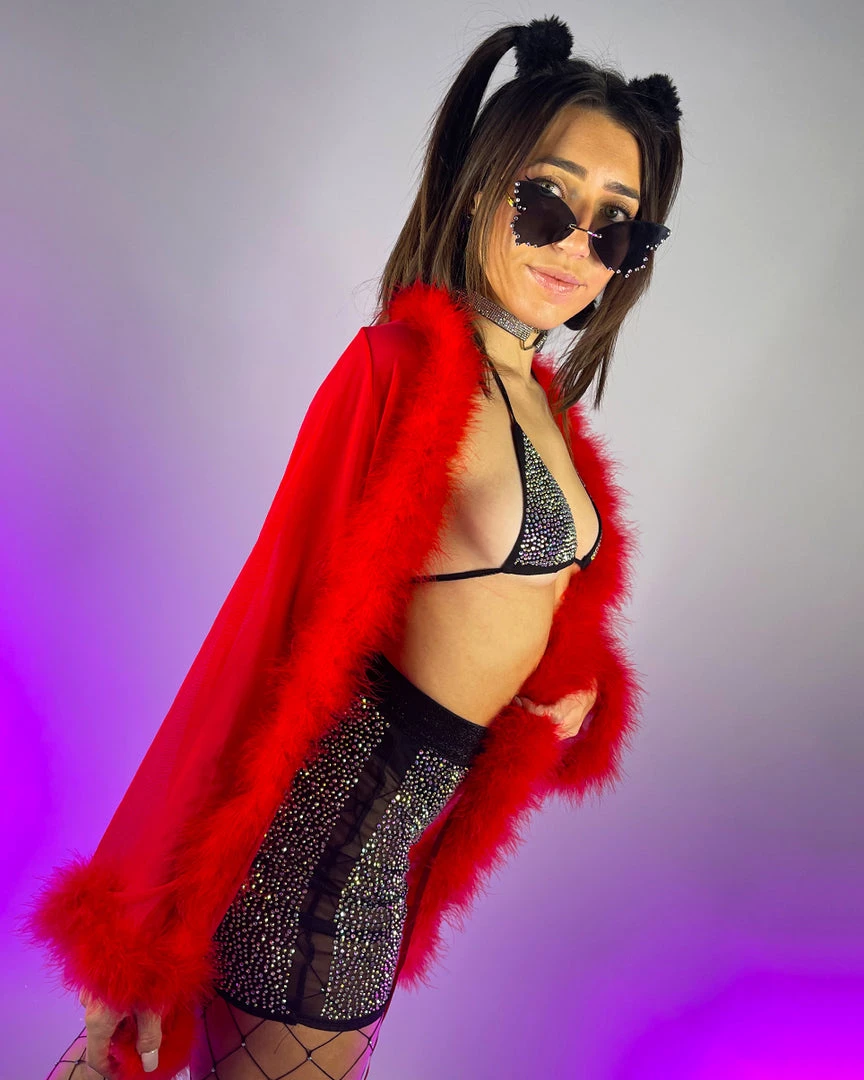 OhYes Fashion Bad Behavior Feather Trim Sheer Robe 20 OhYes Fashion Bad Behavior Feather Trim Sheer Robe