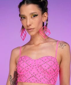 Hot And Delicious New Summer Fling Pink Bustier Top