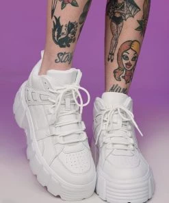 Berness Shoes White Elevated Platform Sneakers Womens