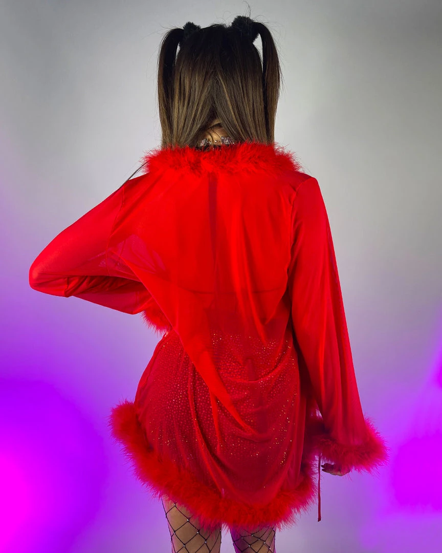 OhYes Fashion Bad Behavior Feather Trim Sheer Robe 21 OhYes Fashion Bad Behavior Feather Trim Sheer Robe