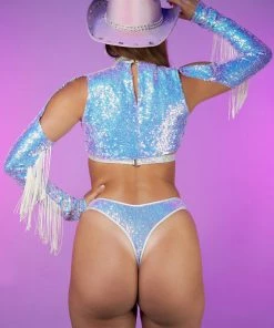 Roma Lavender Sugar Nova Fringe Shrug