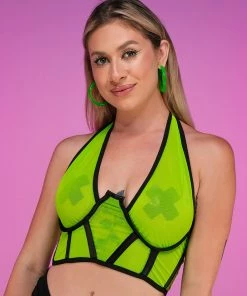 Daisy's Corsets Green Hazard Corset Halter Top New