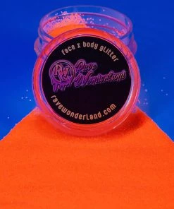 Xucai Accessories Neon Orange Black Light Reactive Fine Glitter