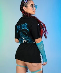 555stickers Rave 4 Ever Infinity Black Tee Mens