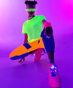 Bear Dance New Basic Fishnet Crop Tee