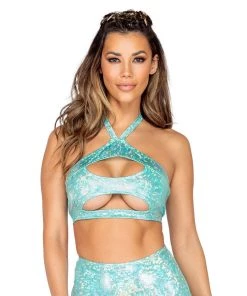 Roma Keyhole Underboob Halter Bralette Rave Tops