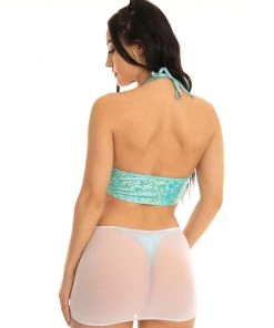 Roma Halter Underboob Cutout Crop Top Rave Tops