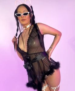 Roma Sweetie Mesh Babydoll Dress