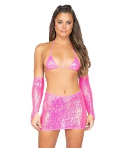 Roma Sequin Fitted Mini Skirt Womens