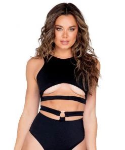 Roma Candy Lane Cropped Underboob Top New