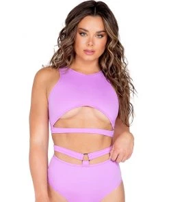 Roma Candy Lane Cropped Underboob Top New