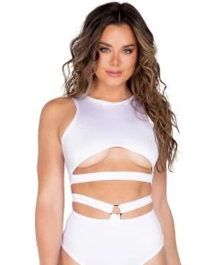 Roma Candy Lane Cropped Underboob Top New