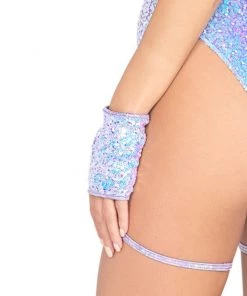 Roma Astro Candy Open Finger Sequin Gloves