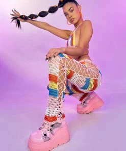 Hot And Delicious Indio Summer 2pc Crochet Pant Set New