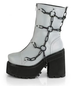 Pleasers Demonia Chain & Reflective Chunky Boots