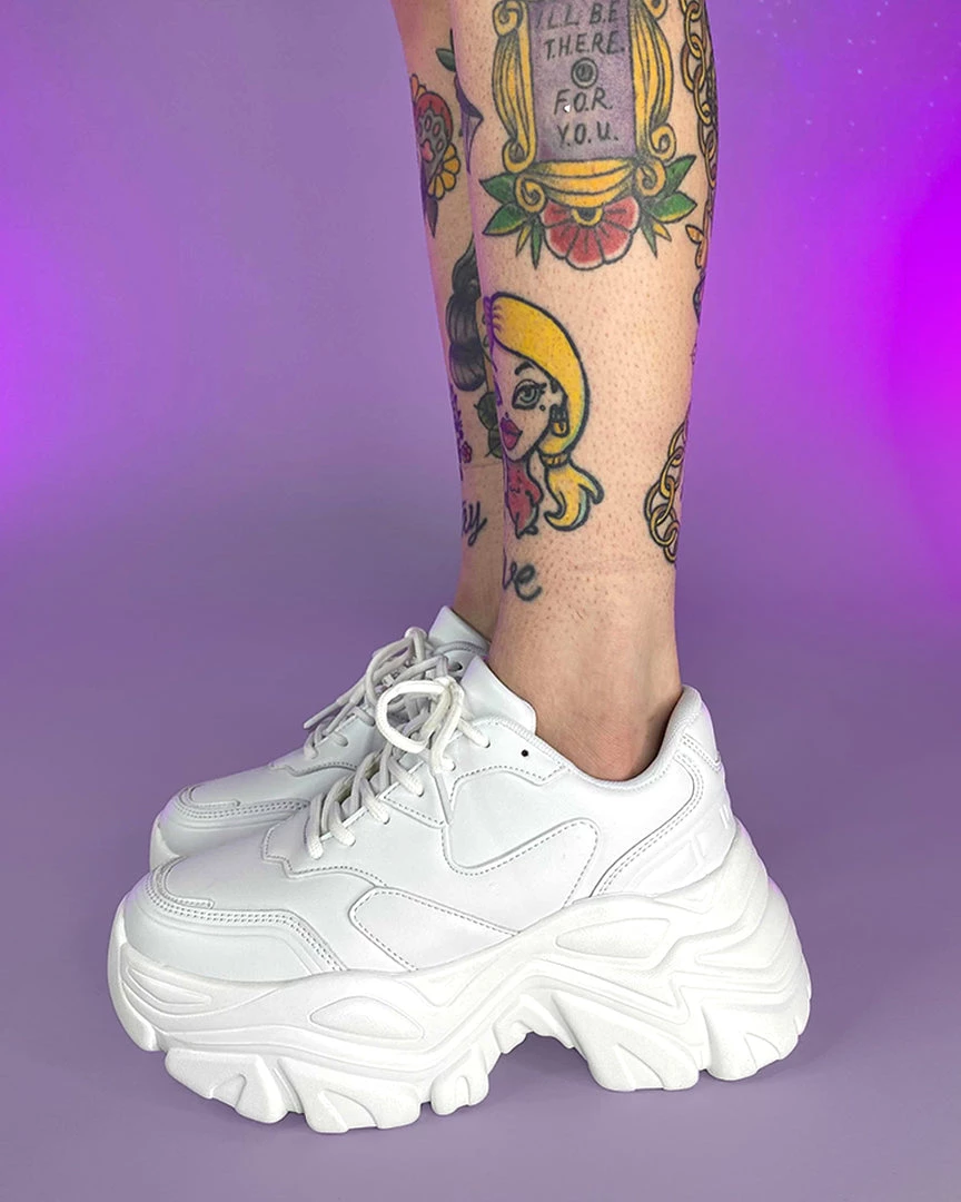 Berness Shoes Womens White Flexx Platform Sneakers 1 Berness Shoes Womens White Flexx Platform Sneakers