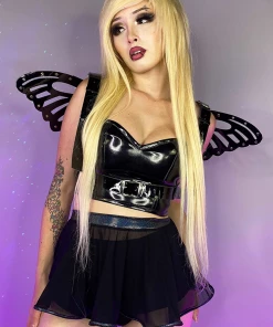 Daisy's Corsets Black Night Harness Wings New