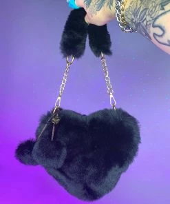 AE In Love With You Fuzzy Heart Purse New