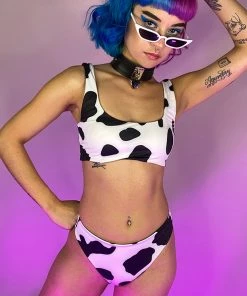 AE 2pc Milkshake Cow Print Bikini Set New