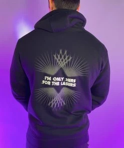555stickers Womens Only Here For The Lasers Reflective Hoodie