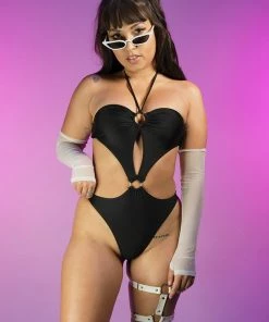 Hot And Delicious Black First Class Bodysuit New