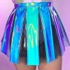 J. Valentine Unicorn Blues PVC Pleated Skirt Womens