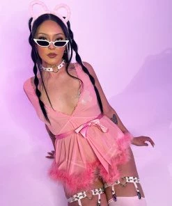 Roma Sweetie Mesh Babydoll Dress