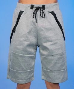 Phillip Marciano LLC Grey Slant Zipper Men's Shorts