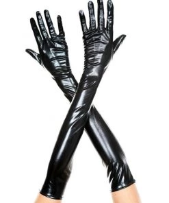 Music Legs Metallic Black Long Gloves Womens 10 Music Legs Metallic Black Long Gloves Womens