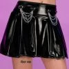 Bodyzone Sugar Baby Black Chain Pleated Skirt New
