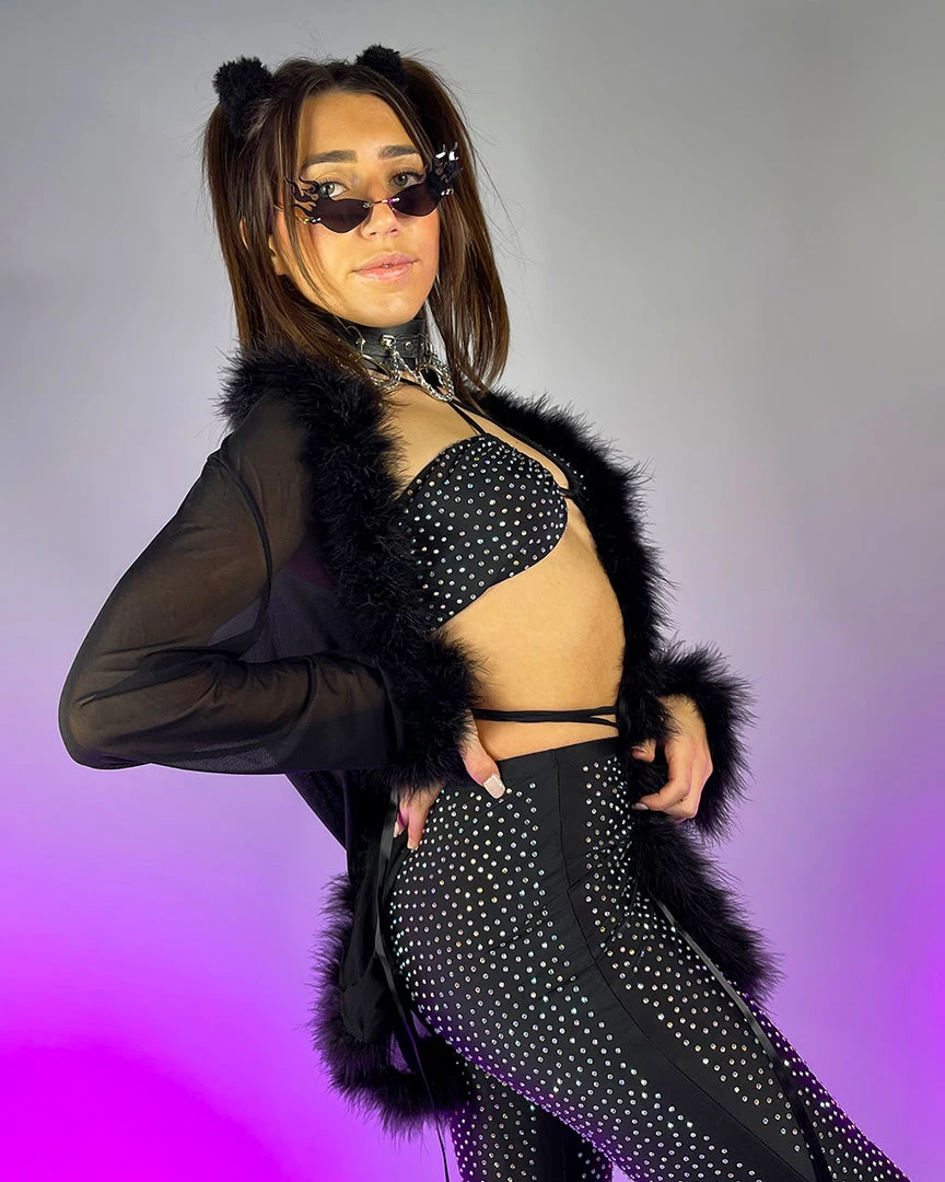 OhYes Fashion Bad Behavior Feather Trim Sheer Robe 16 OhYes Fashion Bad Behavior Feather Trim Sheer Robe