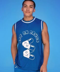 Jarmoo Mens Not On Drugs Basketball Jersey