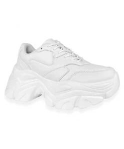 Berness Shoes Womens White Flexx Platform Sneakers