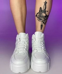 Berness Shoes White Elevated Platform Sneakers Womens
