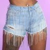 Hot And Delicious New Diamond Glazed Denim Shorts