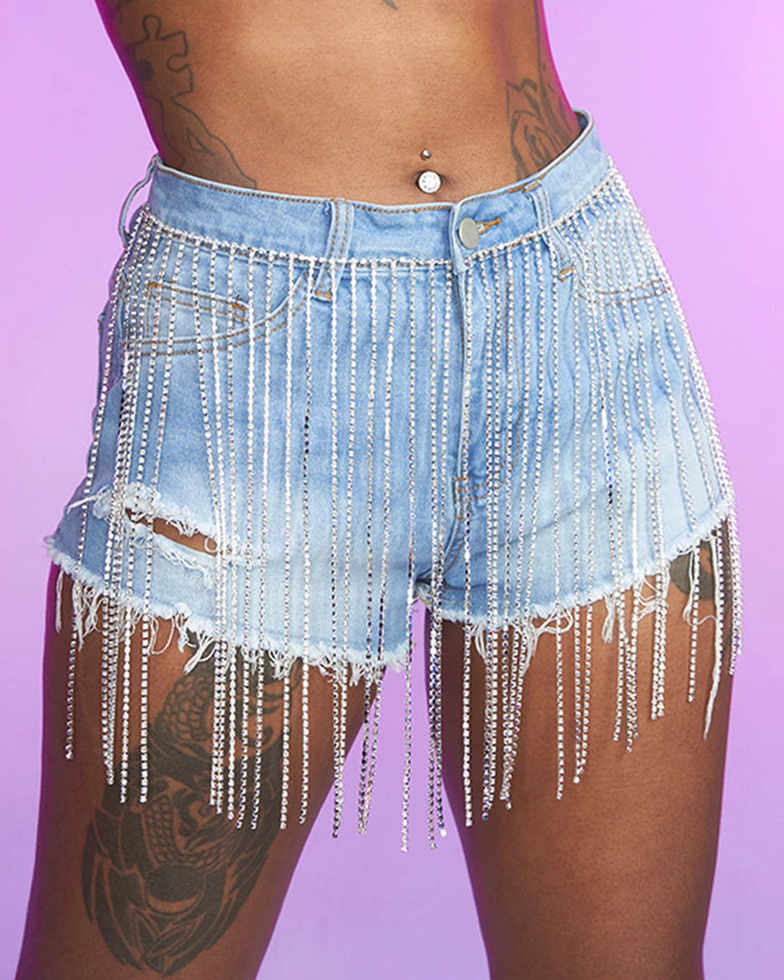 Hot And Delicious New Diamond Glazed Denim Shorts 1 Hot And Delicious New Diamond Glazed Denim Shorts