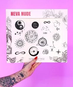 Neva Nude Zodiac Giant Temporary Tattoo Pack