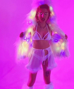 AE Multi-Color LED Faux Fur Vest
