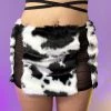 OhYes Fashion New Udderly Yours Cow Fuzzy Mini Skirt