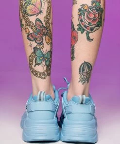 Berness Shoes Baby Blue Briella Chunky Sneakers Womens