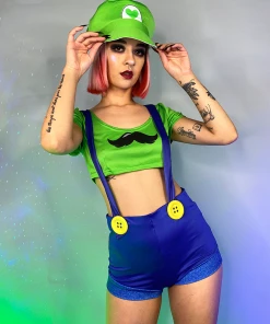 Leg Avenue Womens 3pc Gamer Luigi-Inspired Costume