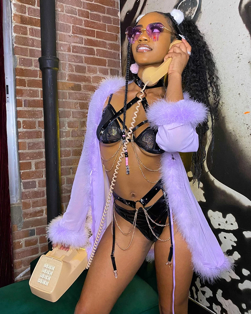 OhYes Fashion Bad Behavior Feather Trim Sheer Robe 2 OhYes Fashion Bad Behavior Feather Trim Sheer Robe