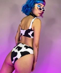 AE 2pc Milkshake Cow Print Bikini Set New