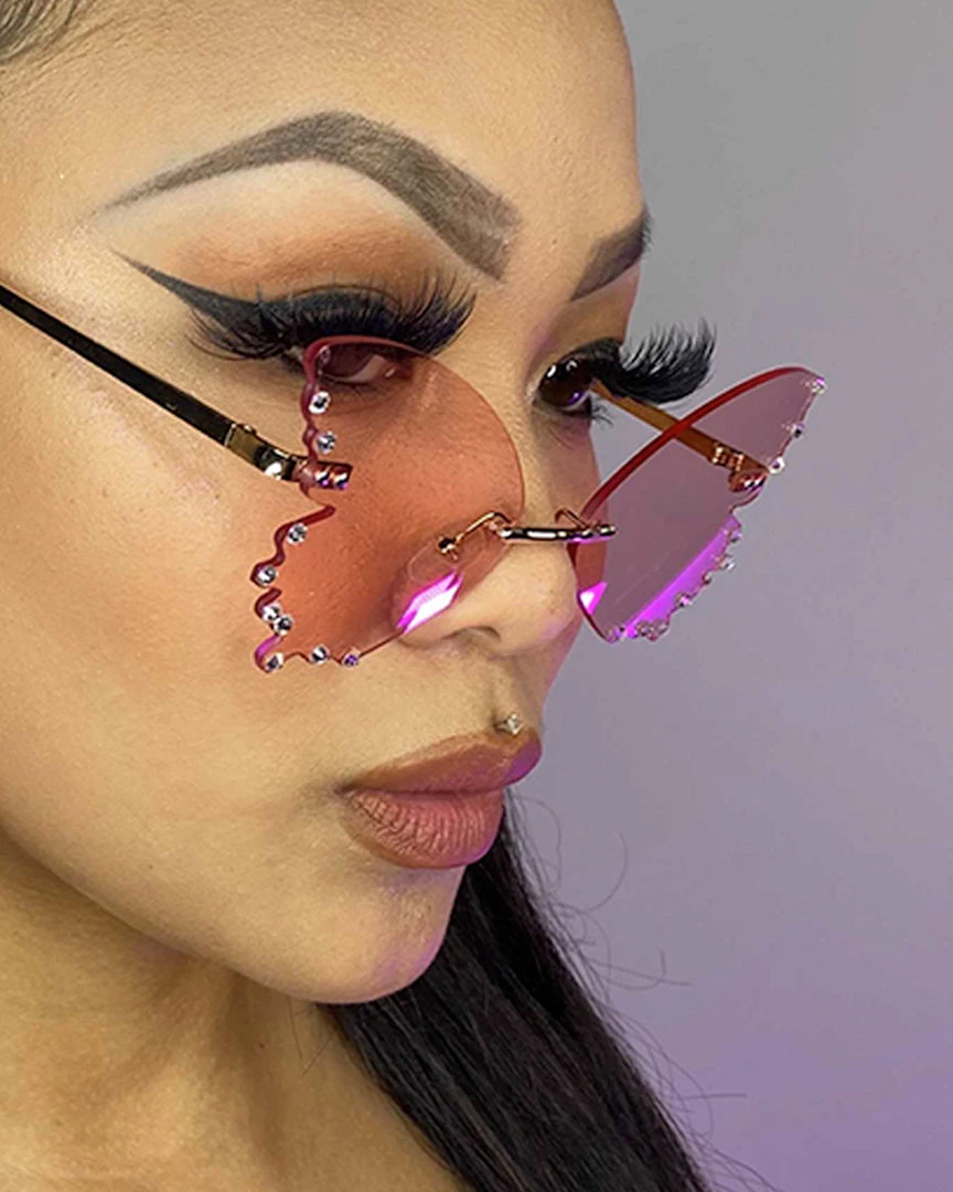 AE Diamond Butterflies Color Sunglasses Womens 5 AE Diamond Butterflies Color Sunglasses Womens