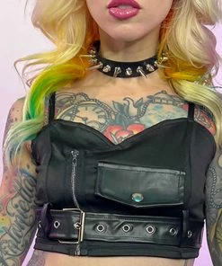 AE Womens Buckle Me Up Crop Top