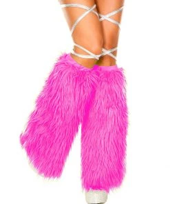 Music Legs Womens Solid Fluffy Leg Warmers