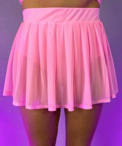 OhYes Fashion Y2K Doll Sheer Pleated Mini Skirt