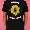 Jarmoo Happy Hardcore Daisy Rave Wonderland Black Tee Womens